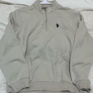 U.S. Polo Assn. Boy Cream Zip-Up Sweater